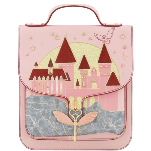 Danielle Nicole Pink and Gold Castle Backpack - Picture 5 of 5